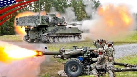 美国陆军M119&M109野战炮直射训练